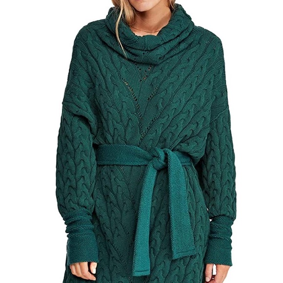 SALE! NEW Free People Cable Knit Sweater Dress - Picture 2 of 8